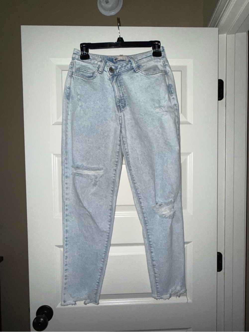 SO Light Blue Distressed Boyfriend Jeans